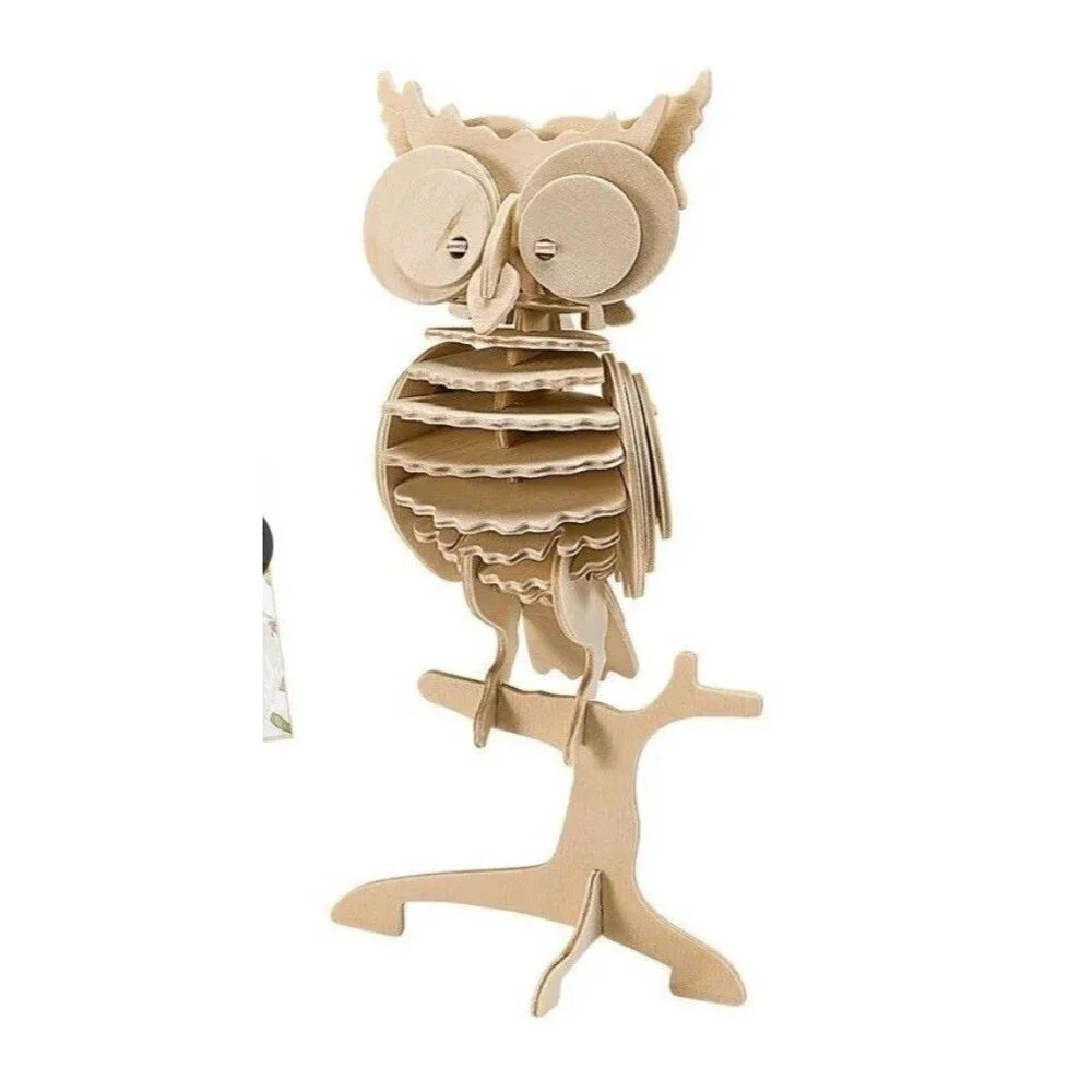 Owl 🦉 & Peacock 🦚 Robotime 3D Wooden Puzzles Lot of 2 BRAND NEW Paintable 🖌️